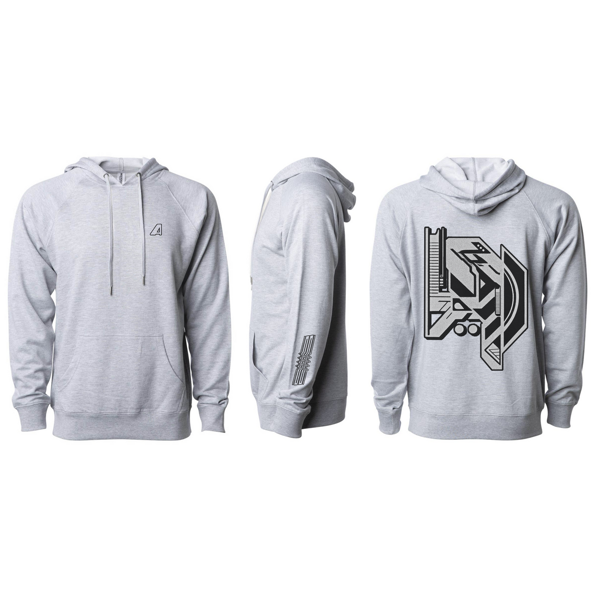 2024 - Q1 - Grey Unisex Lightweight Graphic Hooded Pullover (Pre Order)